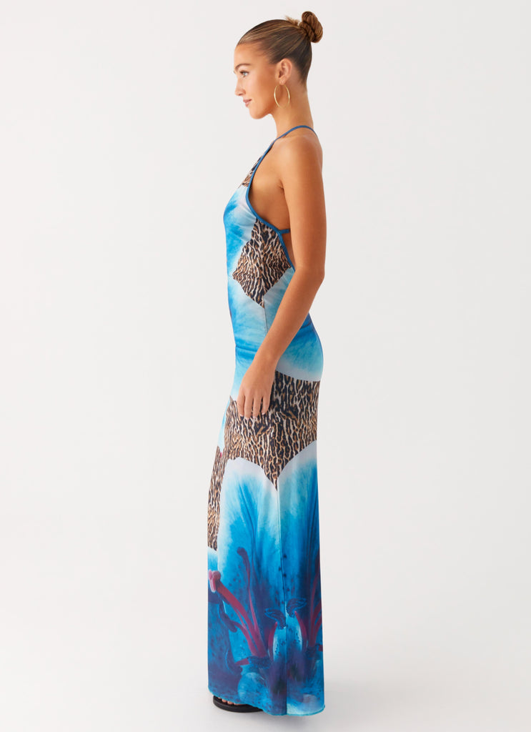 cheetah long dress Sandy Siren Maxi Dress