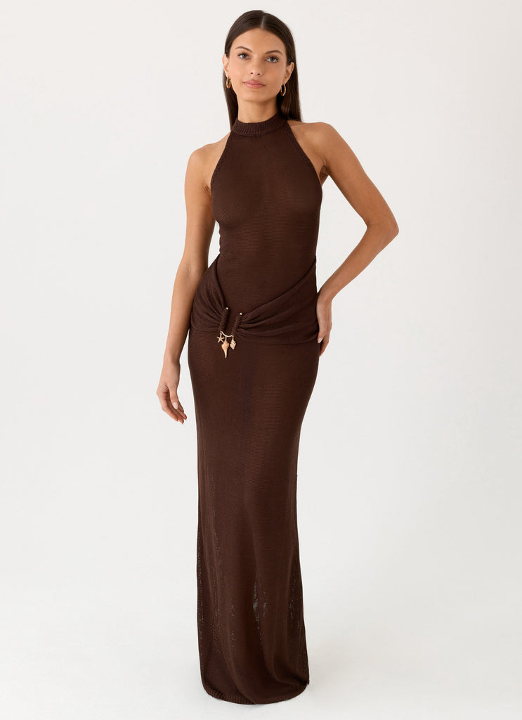 Saoirse Knit Maxi Dress - Chocolate