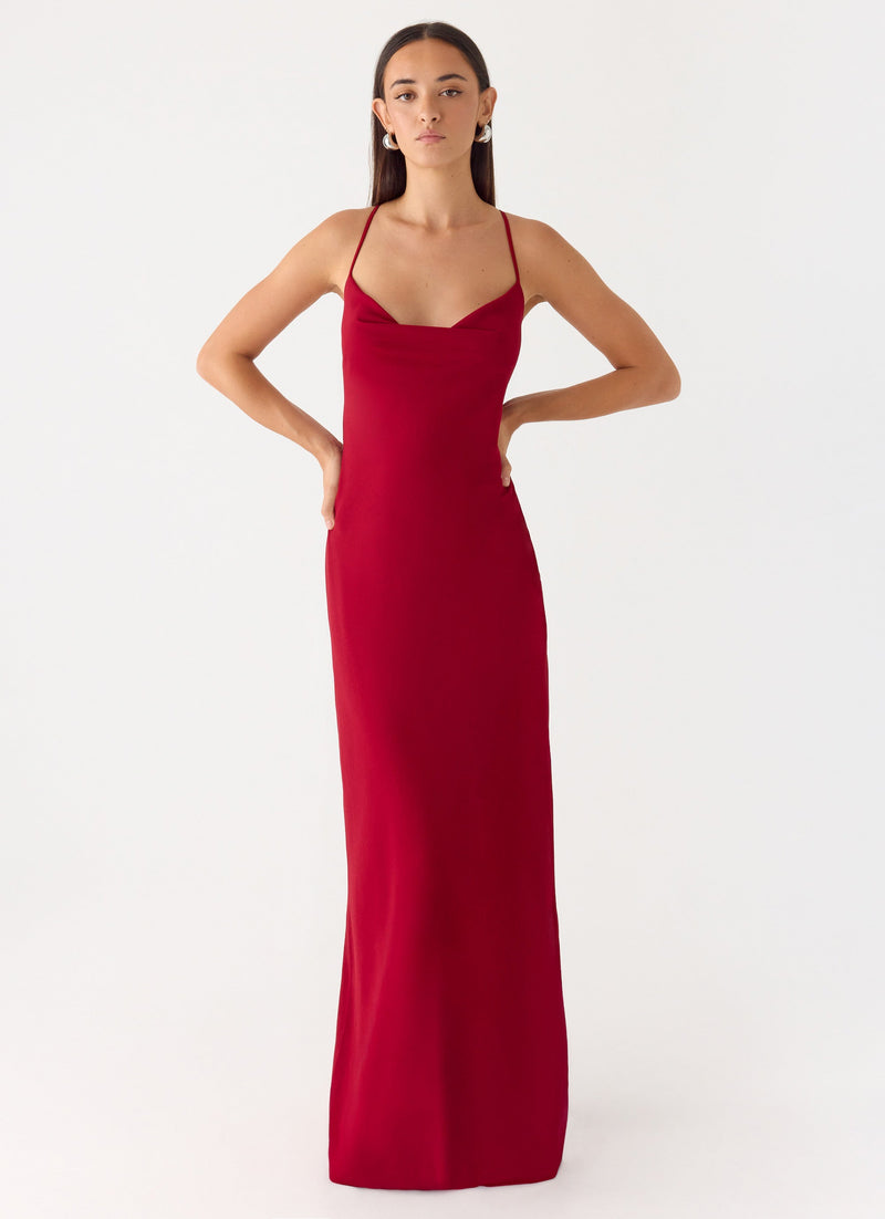 Saria Maxi Dress - Deep Red