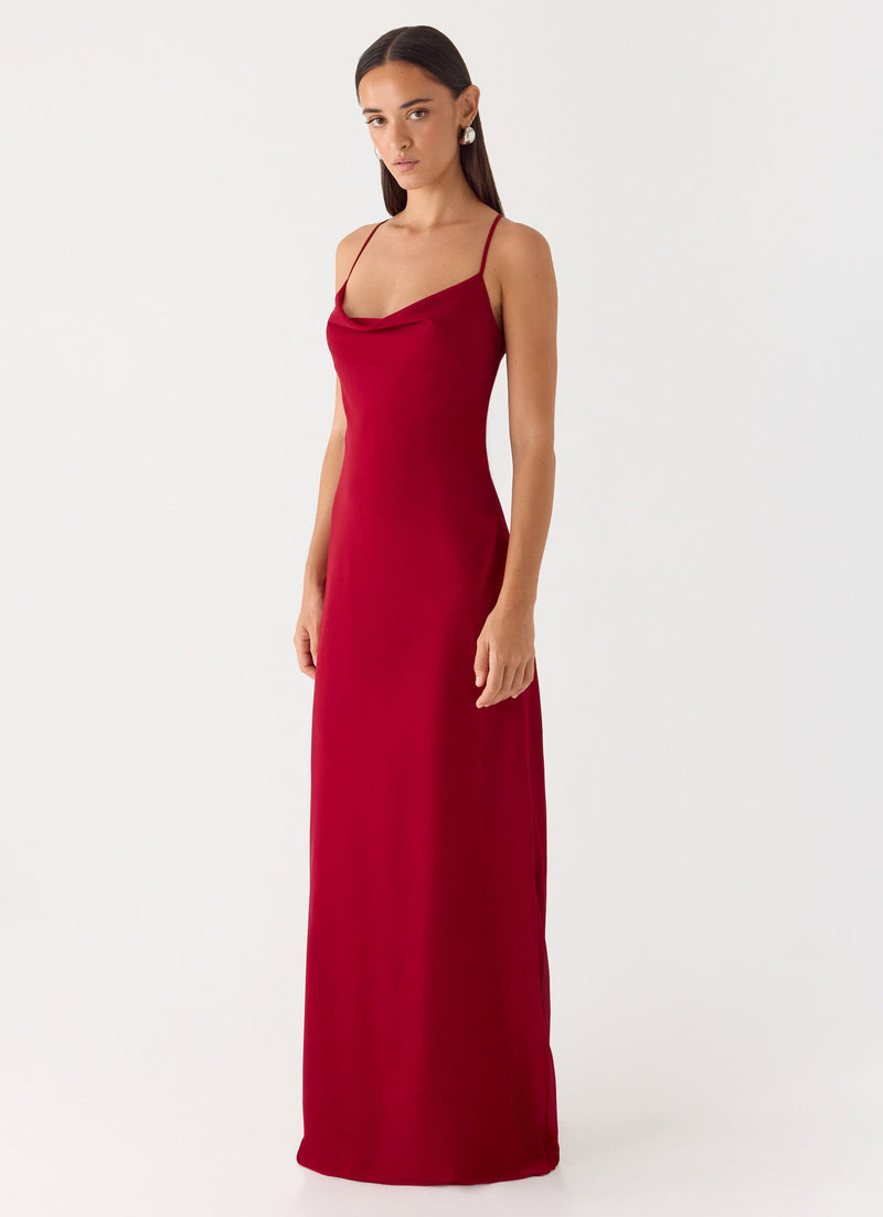 Saria Maxi Dress - Deep Red