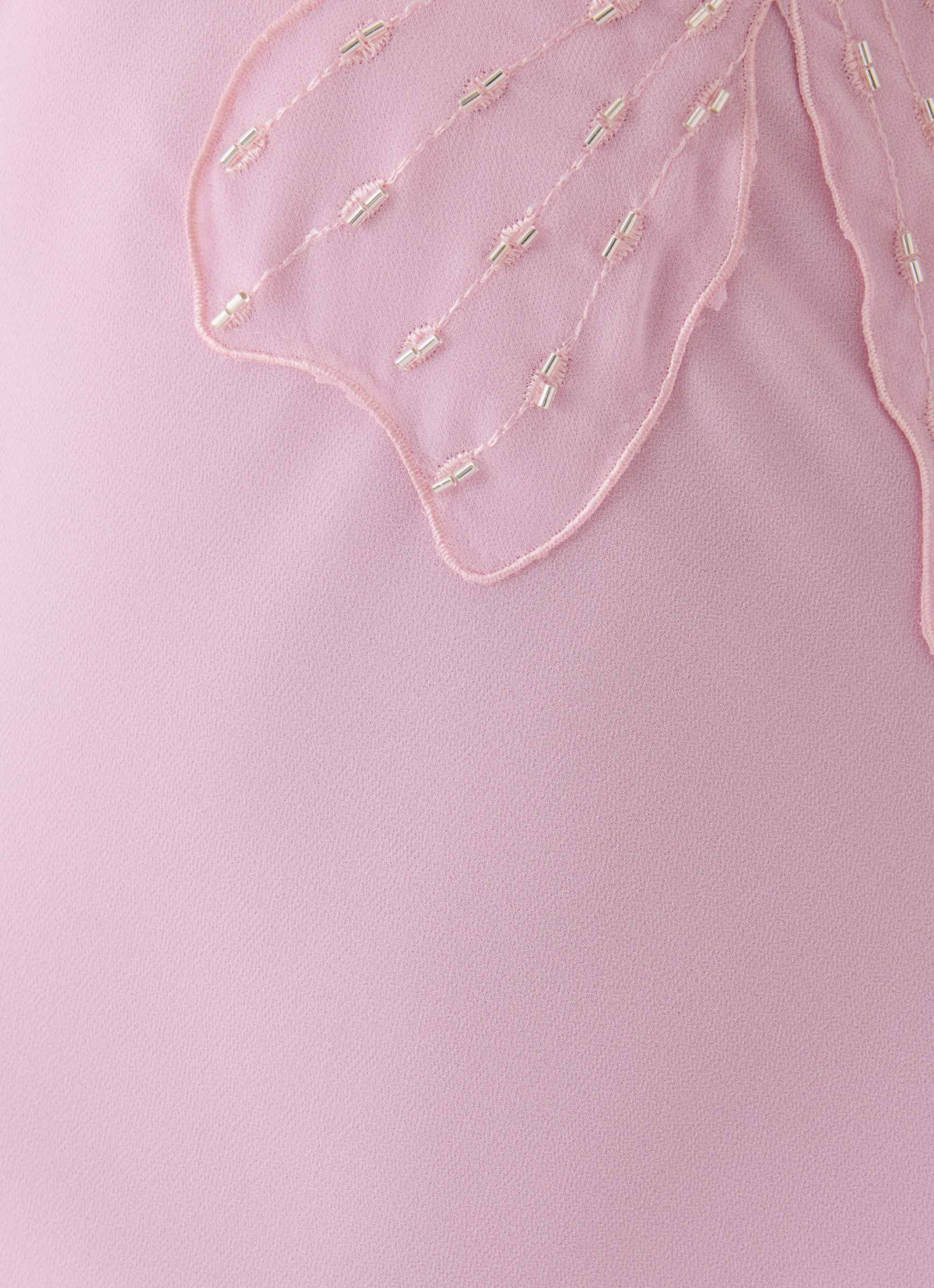 Sassafras Beaded Flower Strapless Maxi Dress - Soft Pink