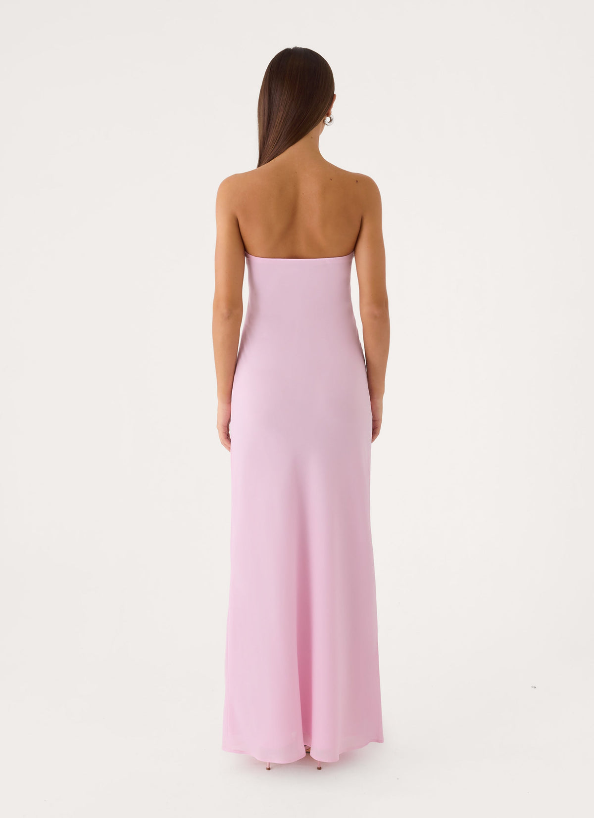 Sassafras Beaded Flower Strapless Maxi Dress - Soft Pink