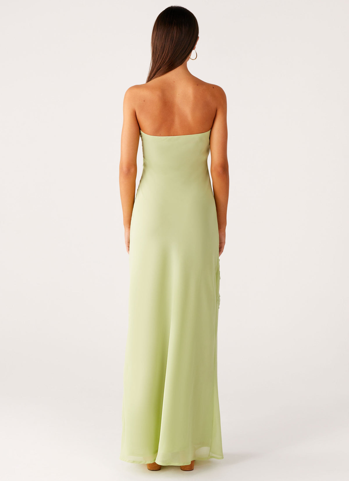 Sassafras Beaded Flower Strapless Maxi Dress