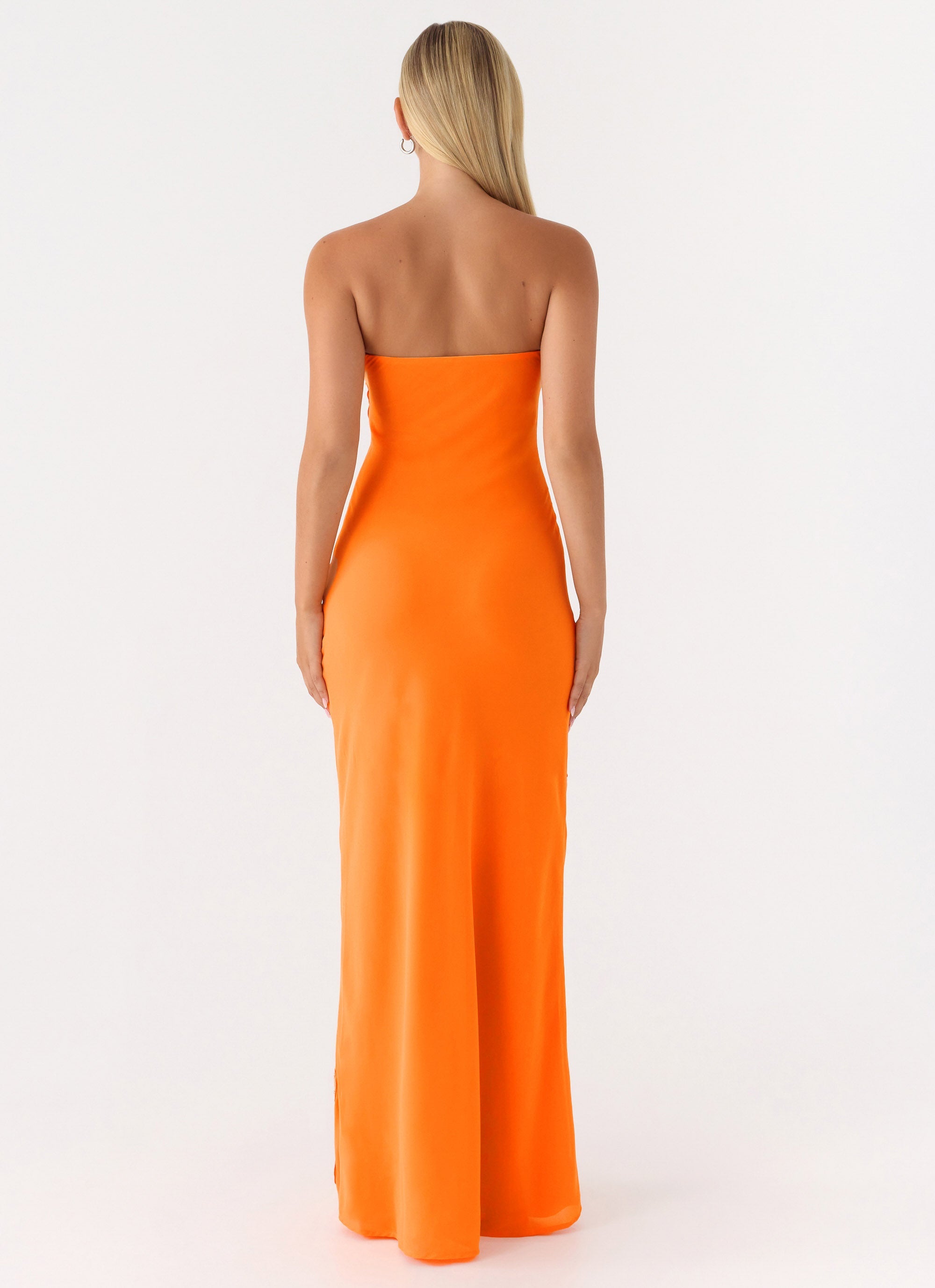 Sassafras Beaded Flower Strapless Maxi Dress