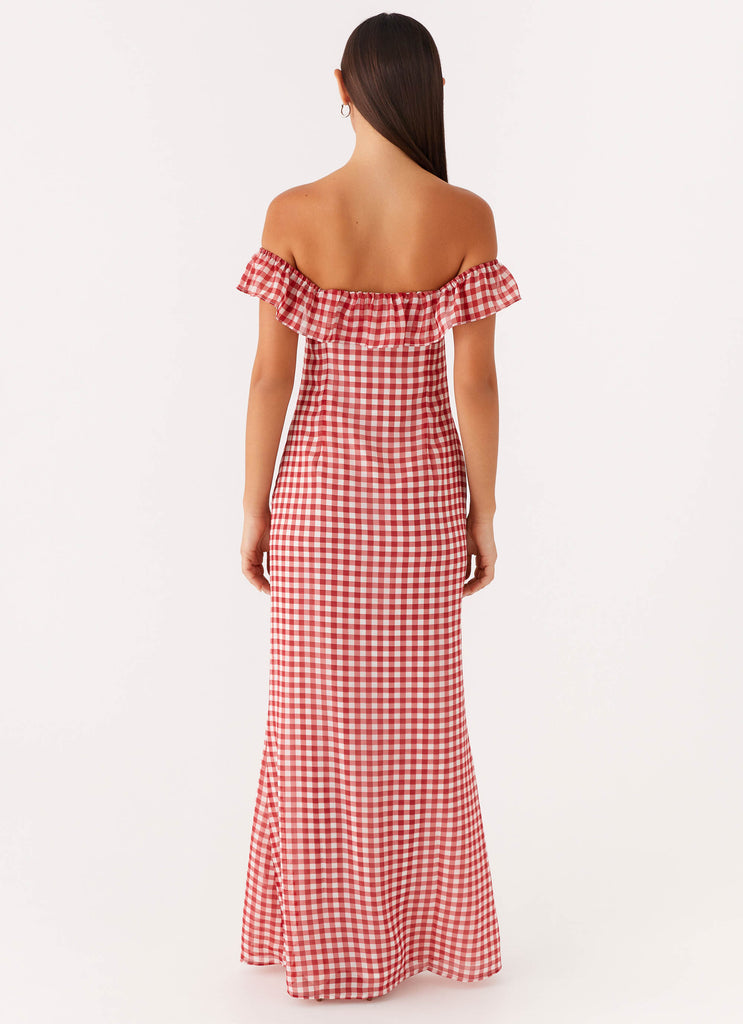 Scarlet Cherry Maxi Dress - Red Gingham Peppermayo US Scarlet Cherry Maxi Dress - Red Gingham Peppermayo US
