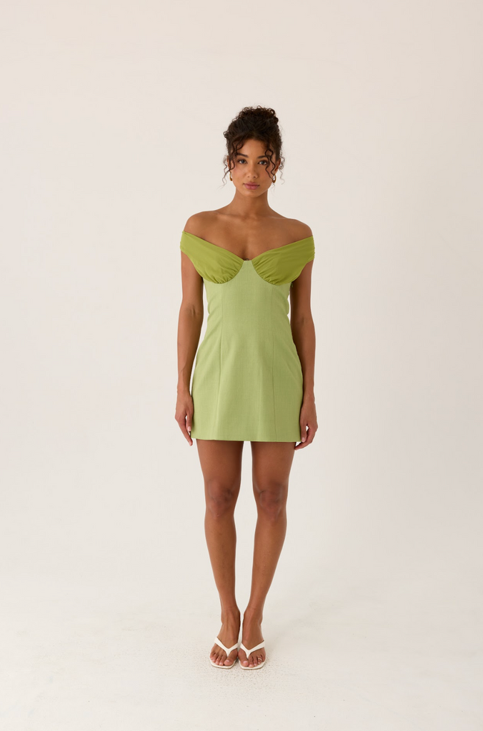 Caterina Mini Dress - Fern Green
