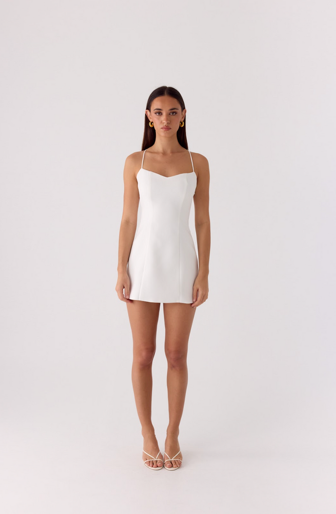 Famous Mini Dress - White  Peppermayo US