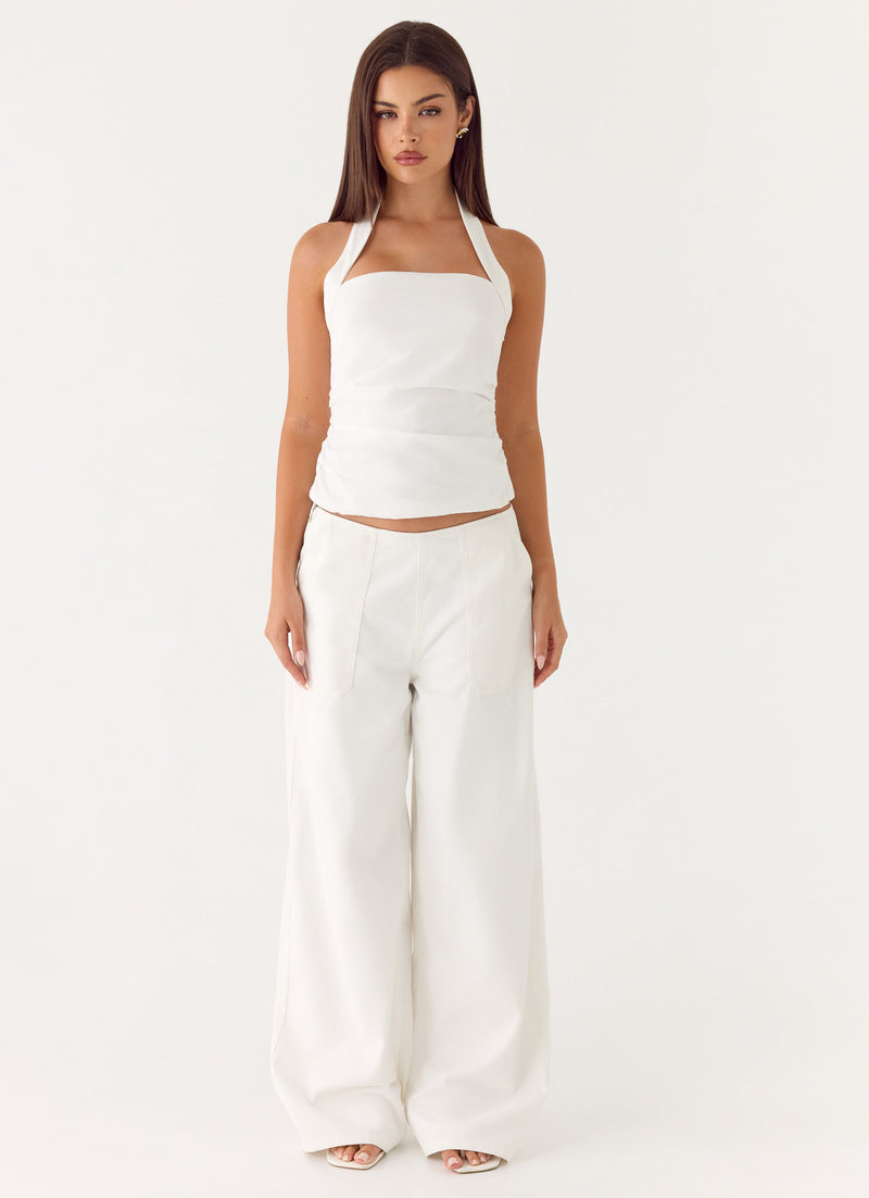 Seethal Halter Top - White