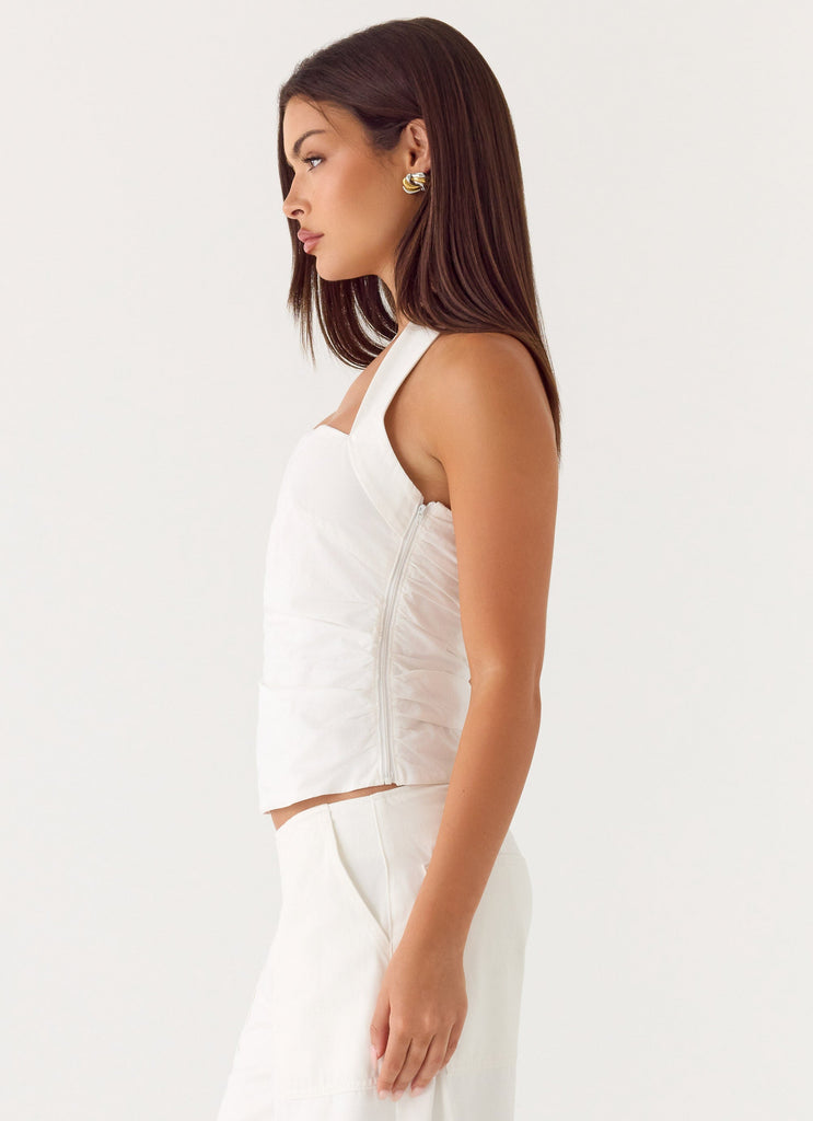 Seethal Halter Top - White