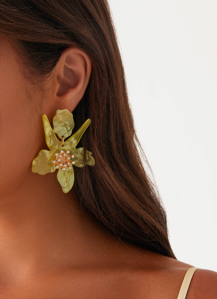 Siesta Flower Earrings - Yellow