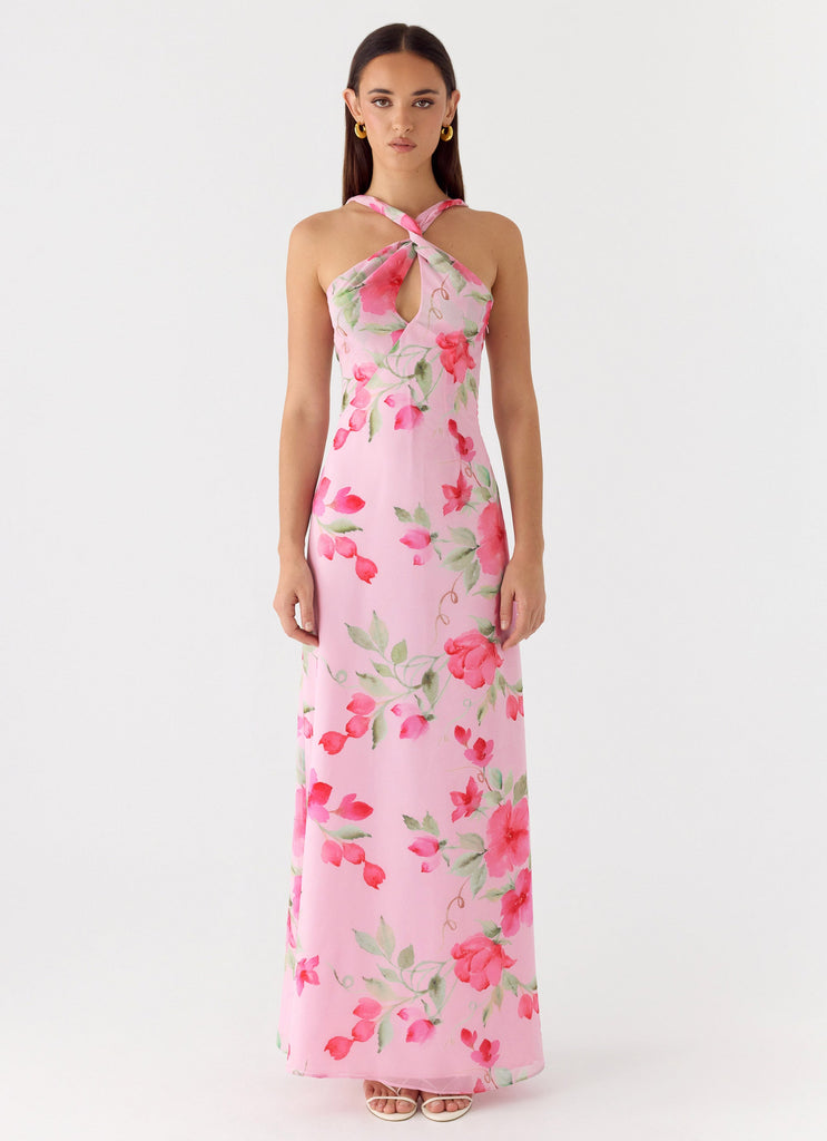 petal pink chiffon dress chiffon pink dress Camellia Crepe and Chiffon Gown with Glass Petal Embroidery Bodice