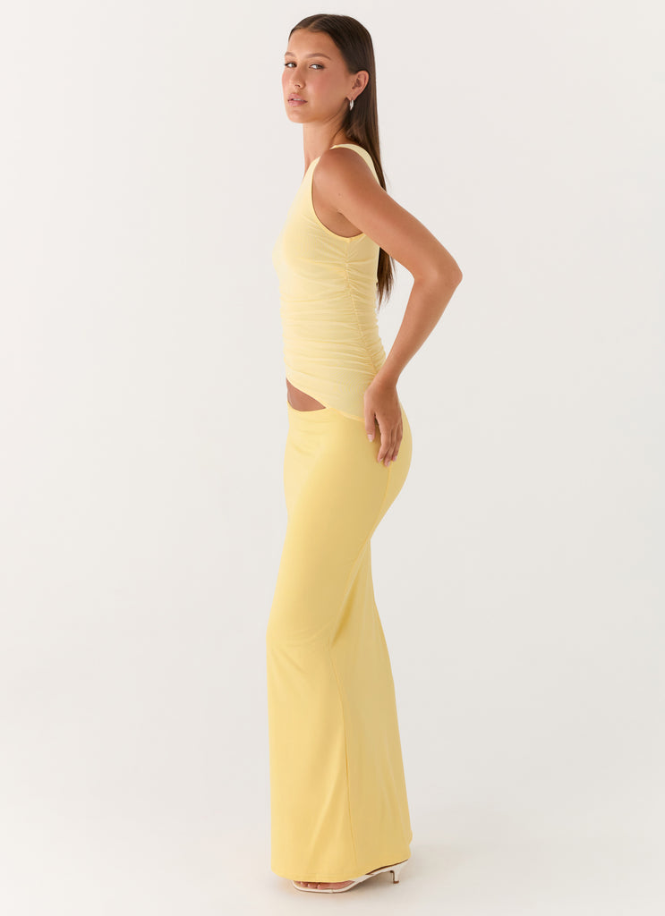 Seranella One Shoulder Maxi Dress - Lemon Peppermayo US Seranella One Shoulder Maxi Dress - Lemon Peppermayo US