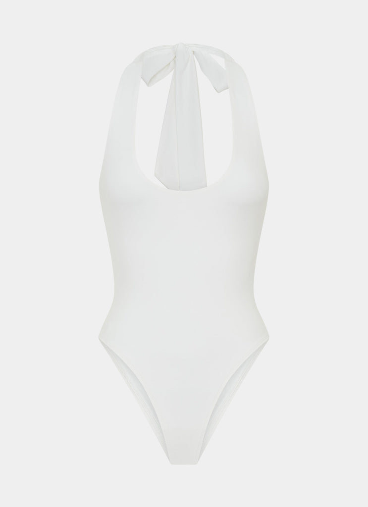 Set The Scene Halter Bodysuit - White