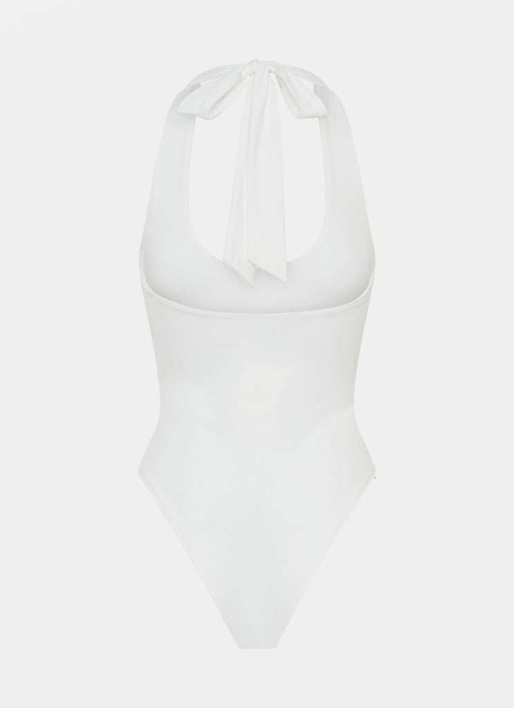 Set The Scene Halter Bodysuit - White