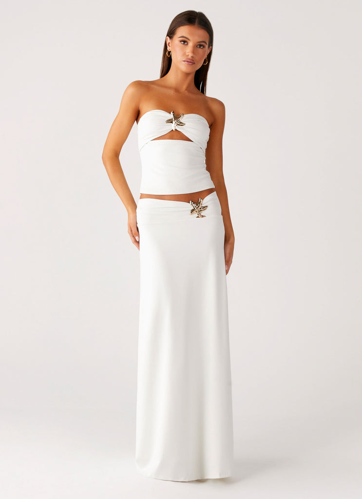 Shoreline Glow Strapless Top - Off White