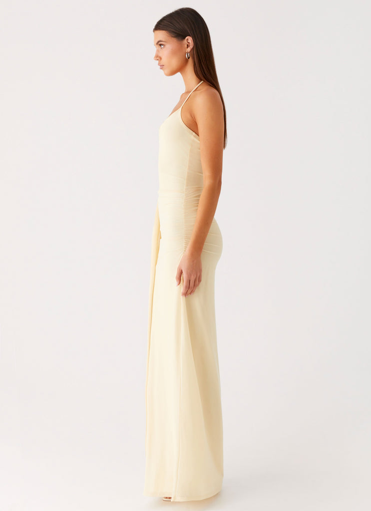Signal Halter Maxi Dress - Sunny Yellow Peppermayo US Signal Halter Maxi Dress - Sunny Yellow Peppermayo US