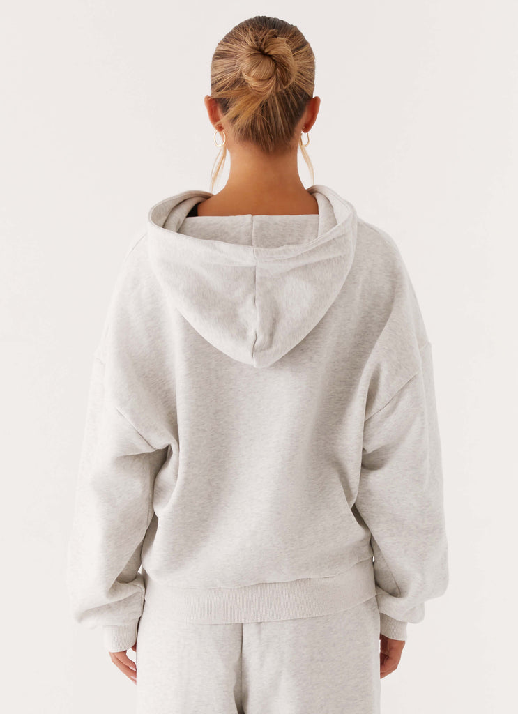 Signature Double Zip Up Hoodie - Grey