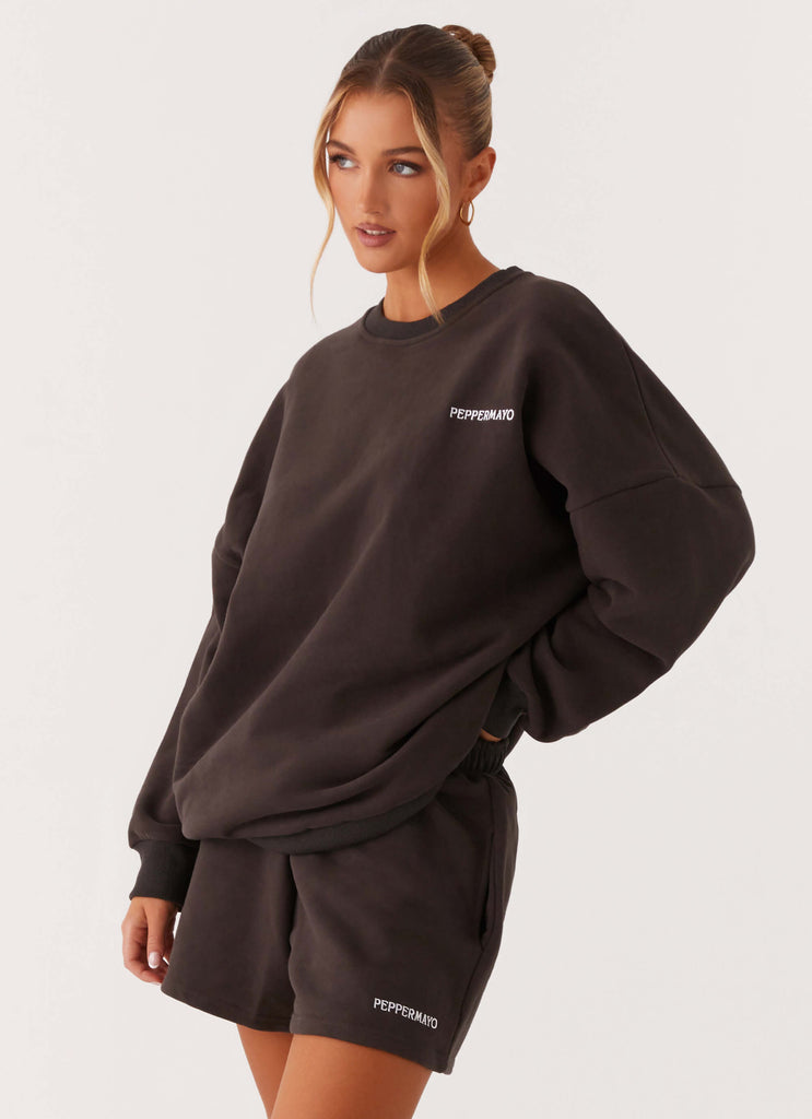 Signature Oversized Sweatshirt - Charcoal