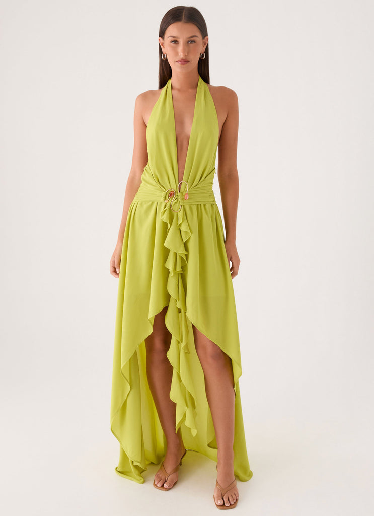 Sinead Halter Maxi Dress - Lime Peppermayo US Sinead Halter Maxi Dress - Lime Peppermayo US
