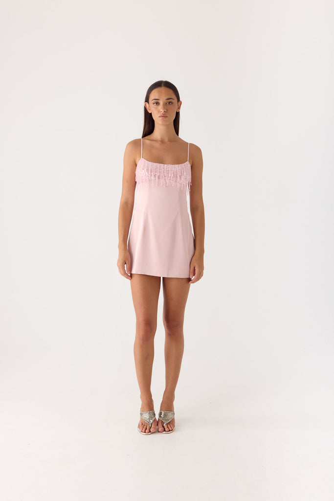 Siren Sequin Beaded Mini Dress - Pink Peppermayo US Siren Sequin Beaded Mini Dress - Pink Peppermayo US