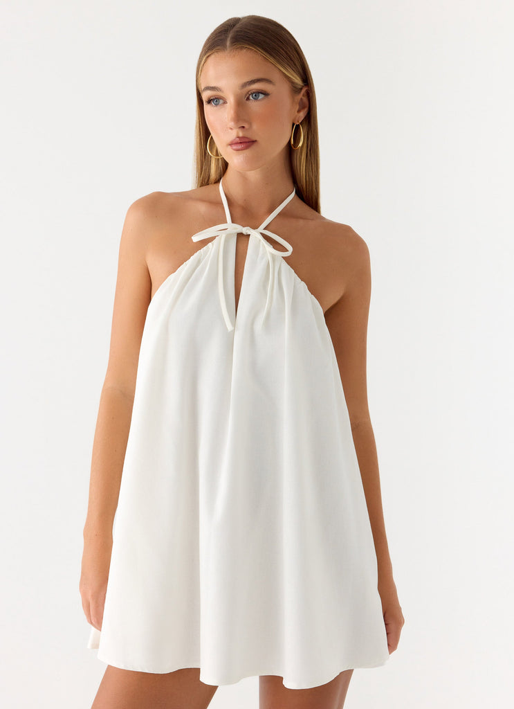 Soft Breeze Linen Mini Dress - White White / US 4 Soft Breeze Linen Mini Dress - White White / US 4