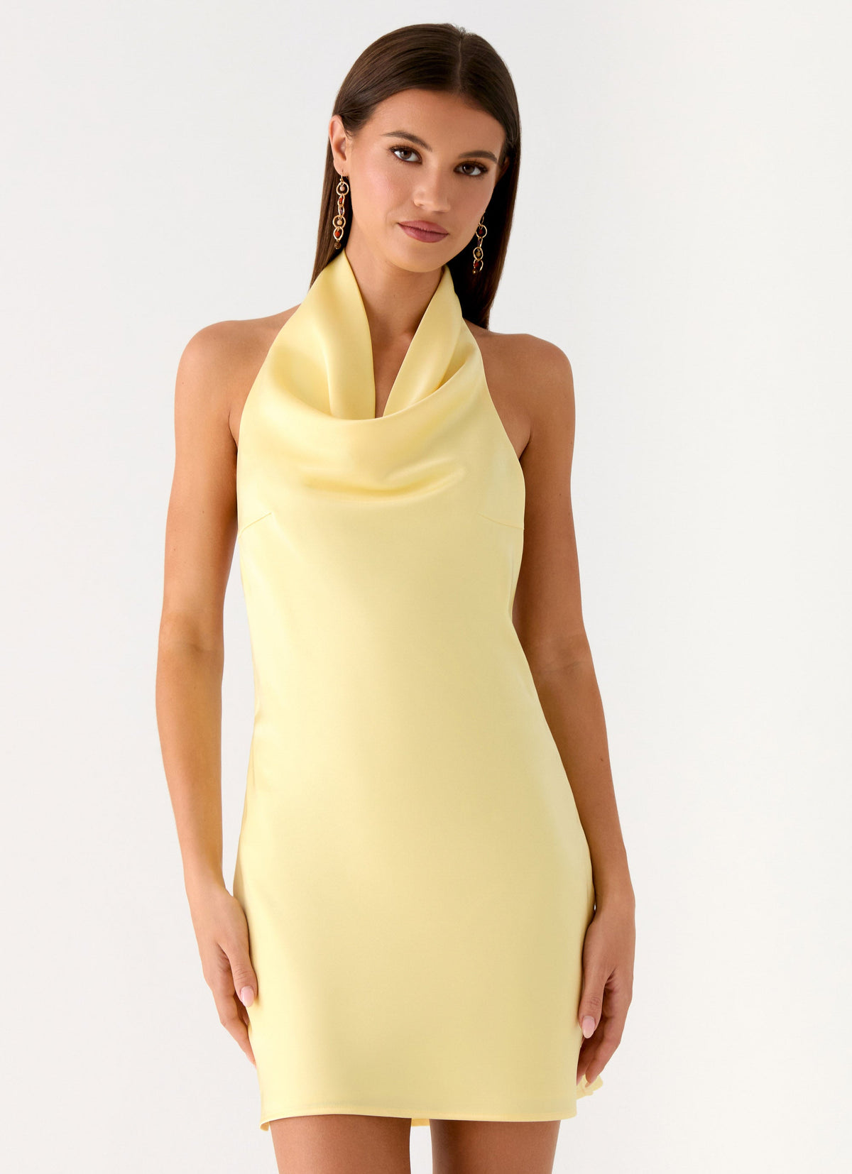 Soft Focus Cowl Neck Mini Dress