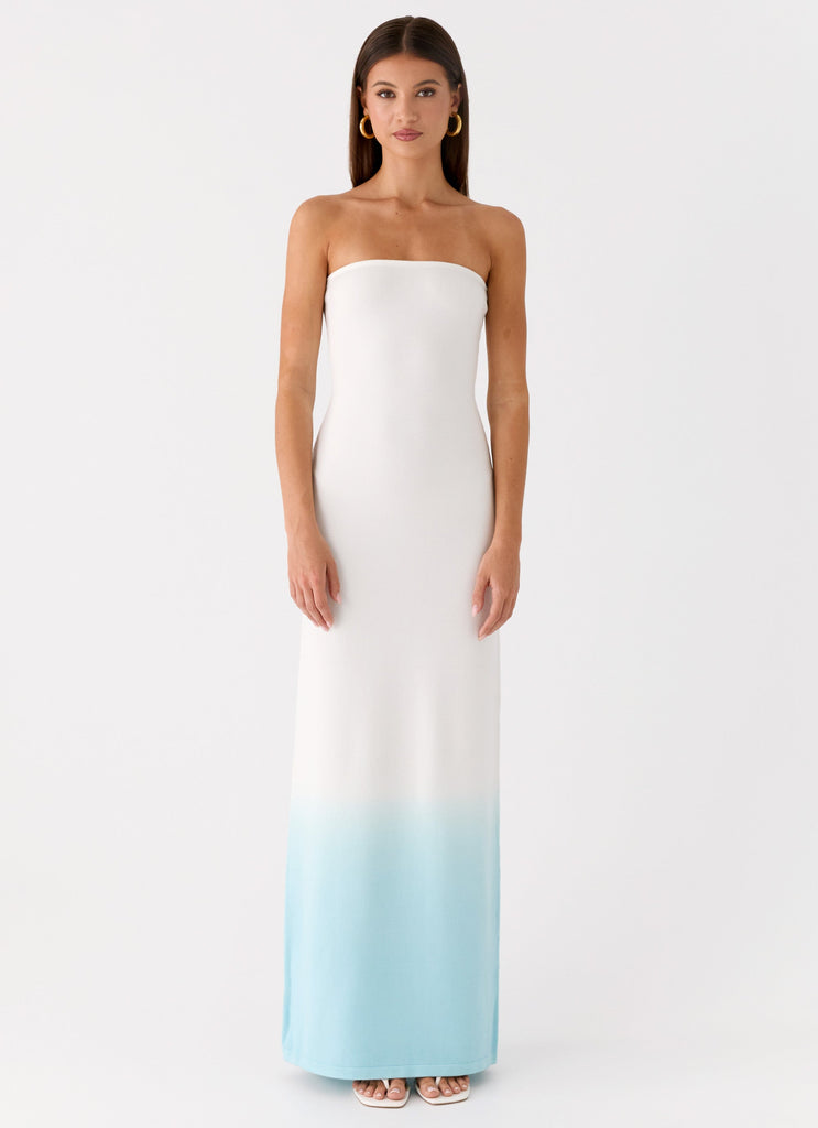 Soft Spoken Knit Maxi Dress - Blue Ombre Soft Spoken Knit Maxi Dress - Blue Ombre