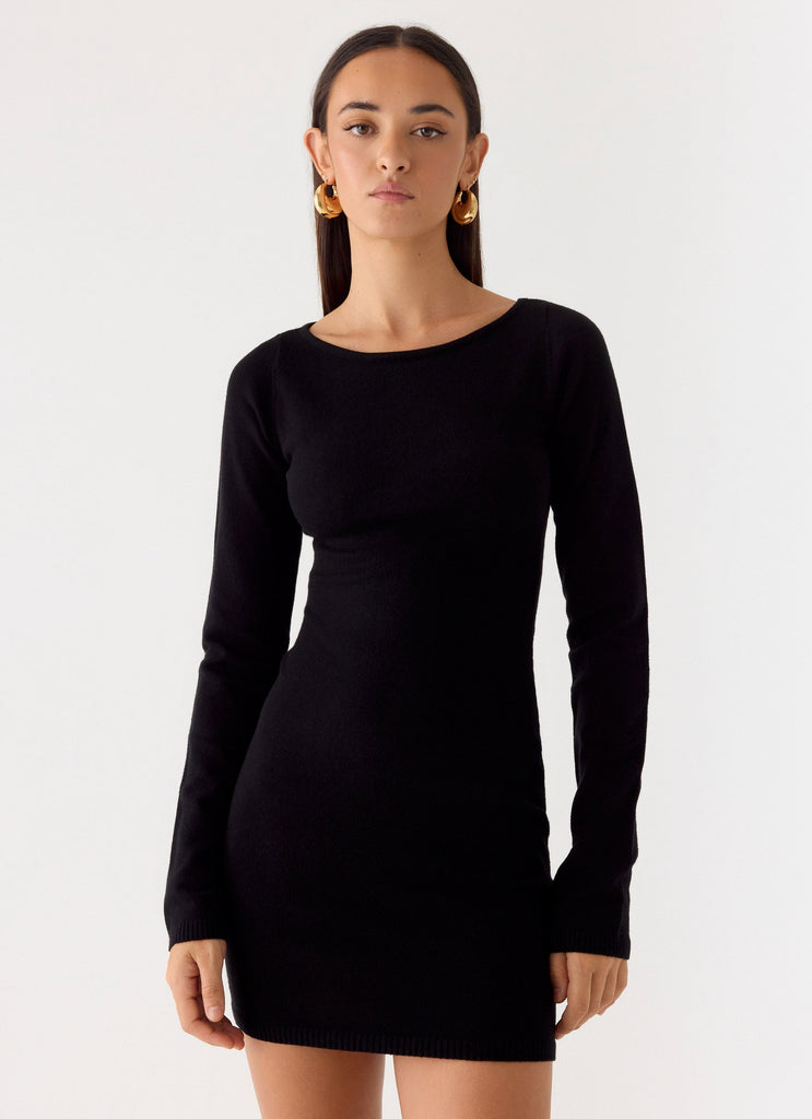Soft Vision Knit Mini Dress - Black Black / L-XL Soft Vision Knit Mini Dress - Black Black / L-XL