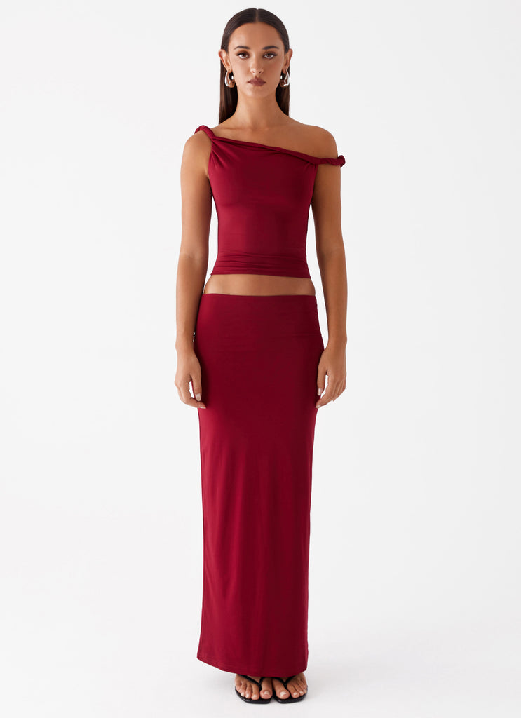 Solace Soul Maxi Skirt - Maroon