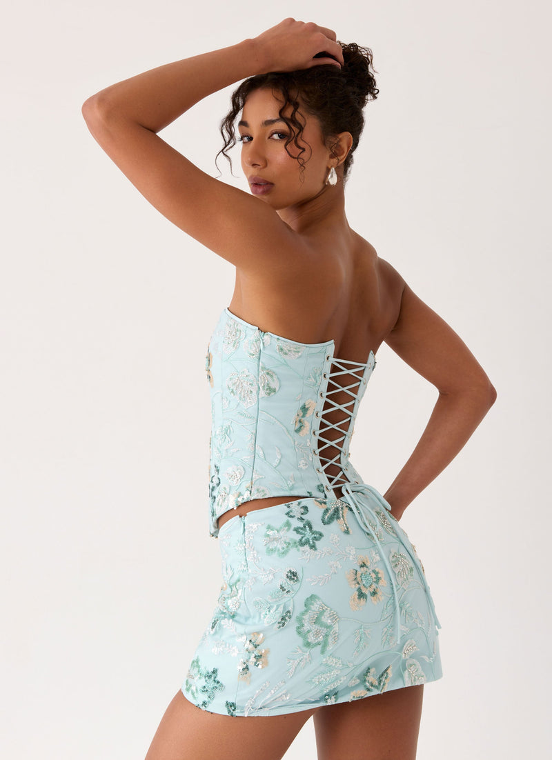 Solaire Low Rise Mini Skirt - Pistachio