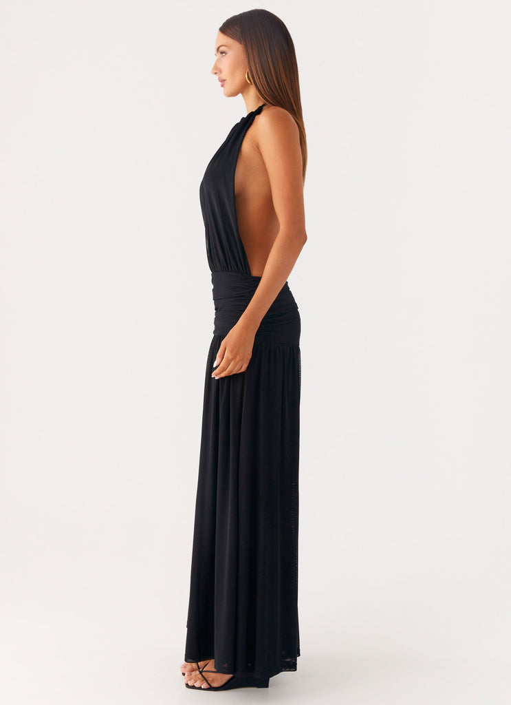 Solena Halter Neck Maxi Dress - Black Peppermayo US Solena Halter Neck Maxi Dress - Black Peppermayo US