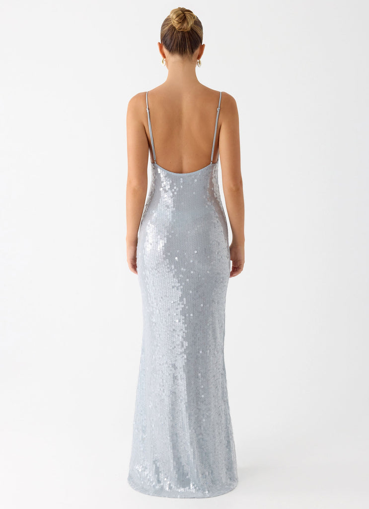 Solo Sequin Maxi Dress - Misty Blue