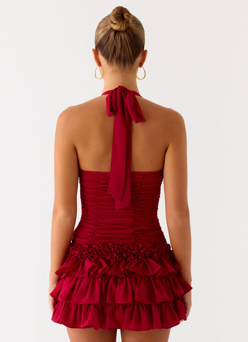 Someone Else Mini Skort - Dark Cherry