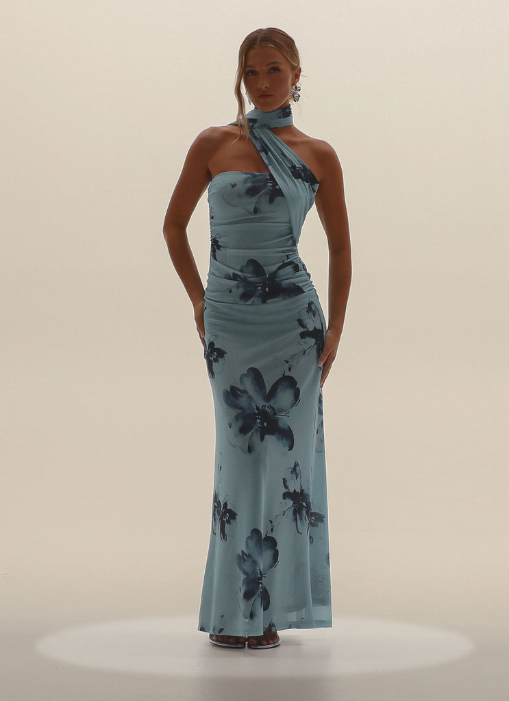 Songbird Maxi Dress - Blue Black Floral