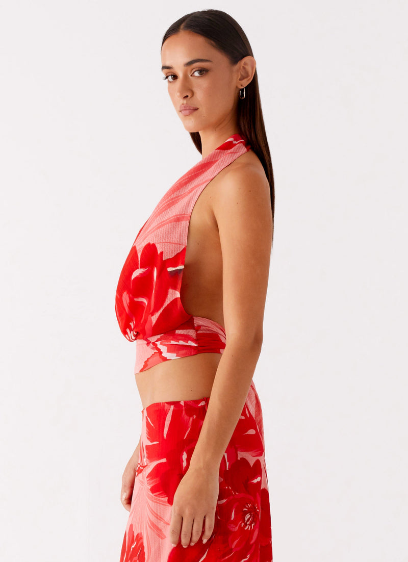 Soren Halter Top - Sicily Sunsets Print