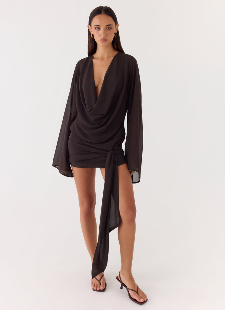 Sorrel Long Sleeve Mini Dress - Chocolate Chocolate / US 6 Sorrel Long Sleeve Mini Dress - Chocolate Chocolate / US 6