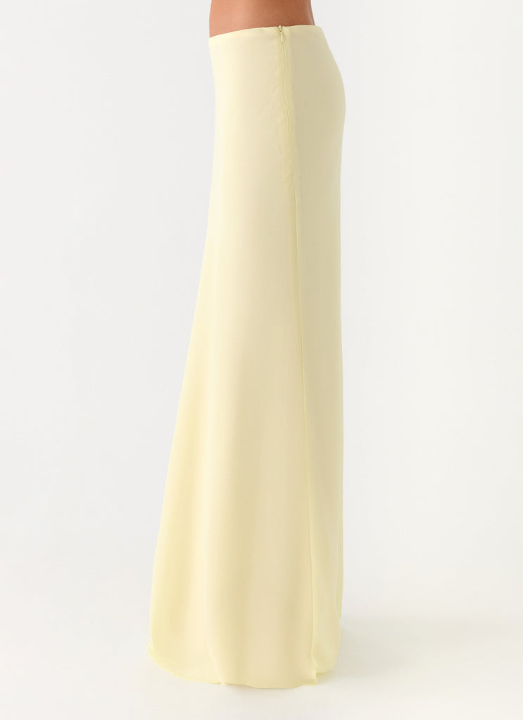 Star Girl Chiffon Maxi Skirt - Yellow