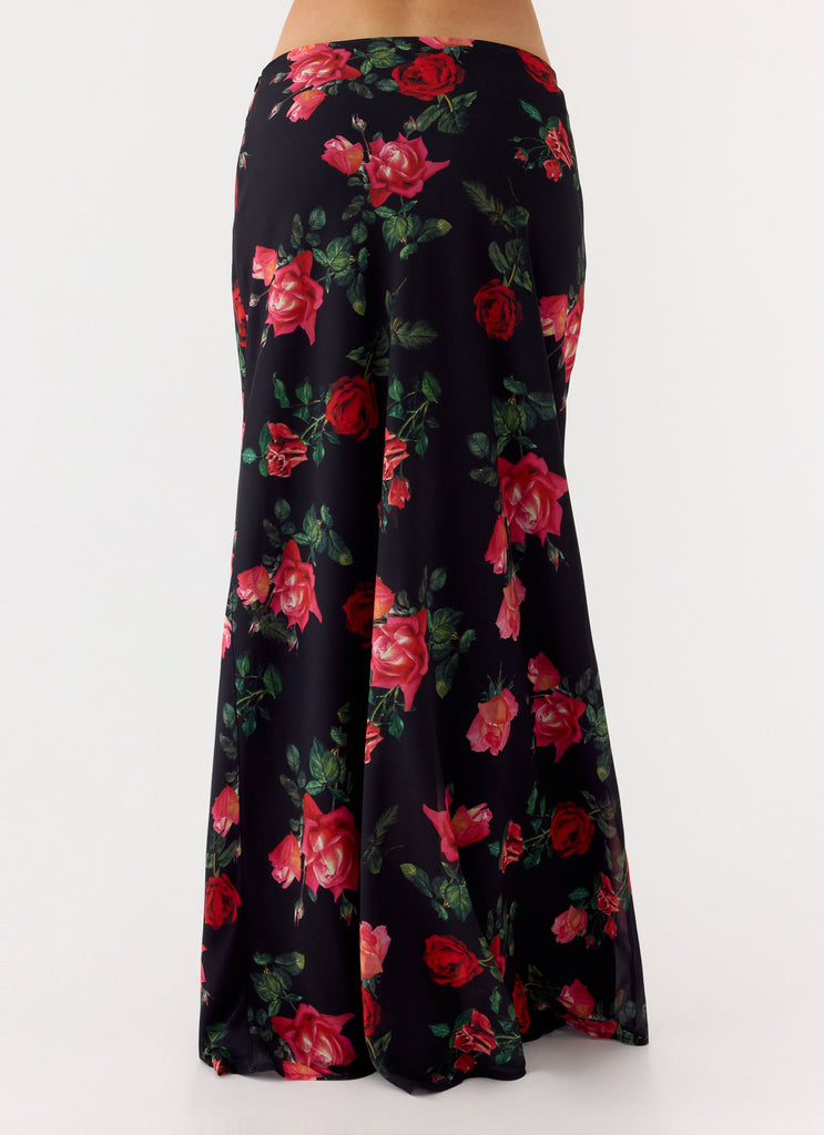 Star Girl Chiffon Maxi Skirt - Midnight Bloom