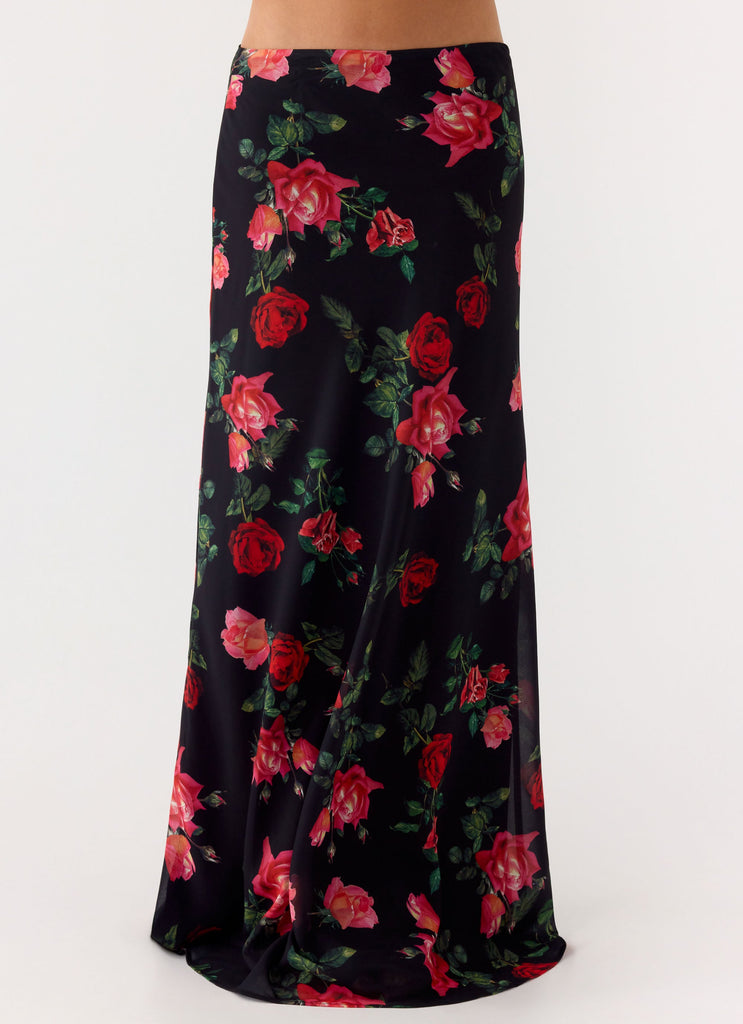Star Girl Chiffon Maxi Skirt - Midnight Bloom