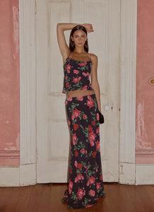 Star Girl Chiffon Maxi Skirt - Midnight Bloom