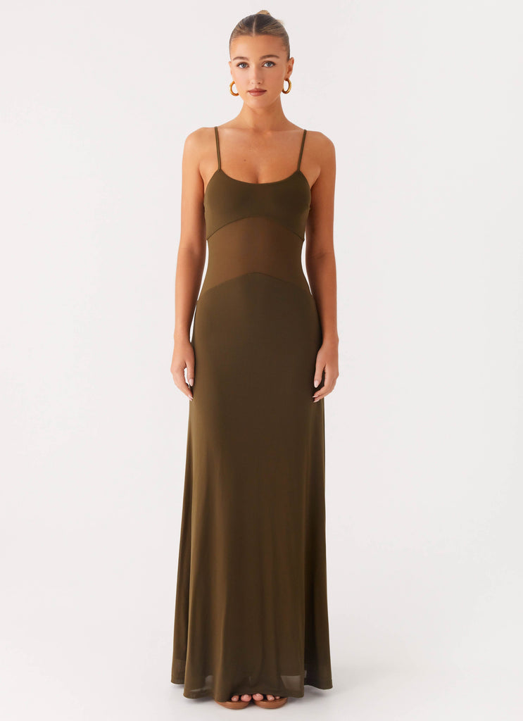 Starfall Maxi Dress - Khaki Khaki / US 0 Starfall Maxi Dress - Khaki Khaki / US 0