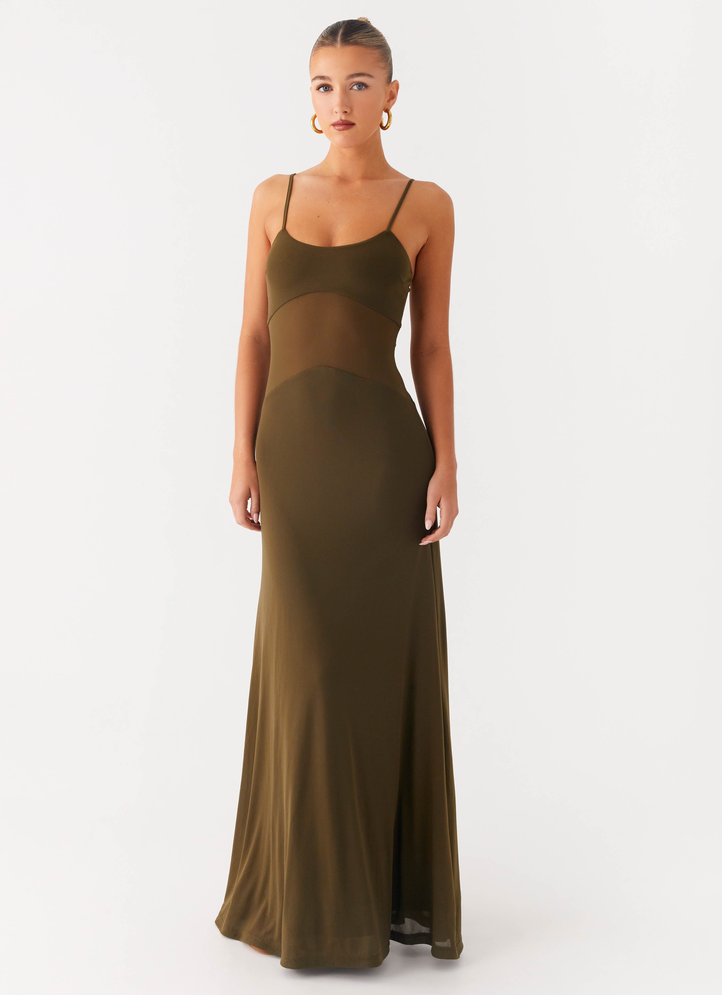 Starfall Maxi Dress - Khaki Khaki / US 0 Starfall Maxi Dress - Khaki Khaki / US 0