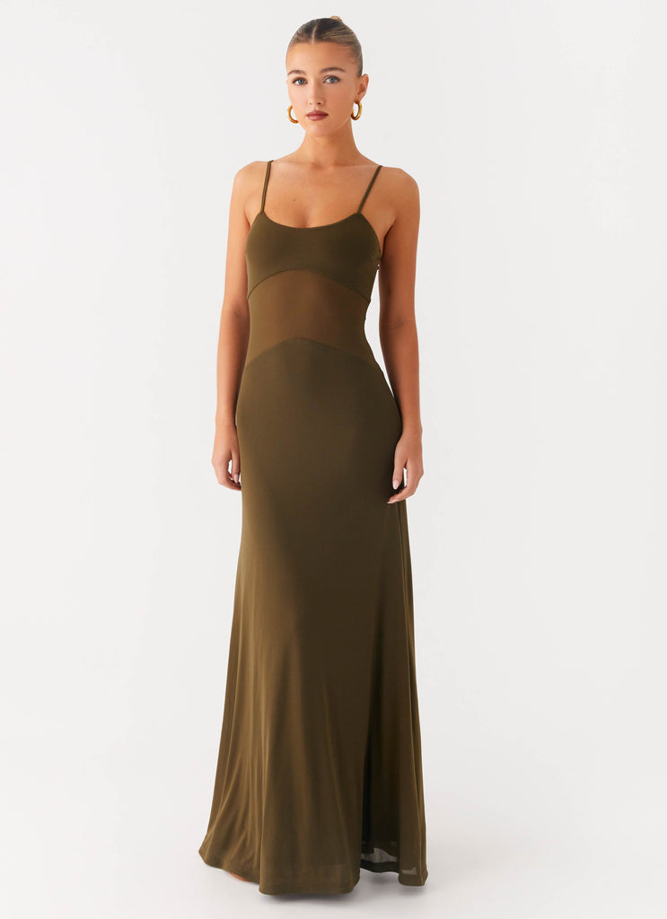 Starfall Maxi Dress - Khaki Khaki / US 0 Starfall Maxi Dress - Khaki Khaki / US 0