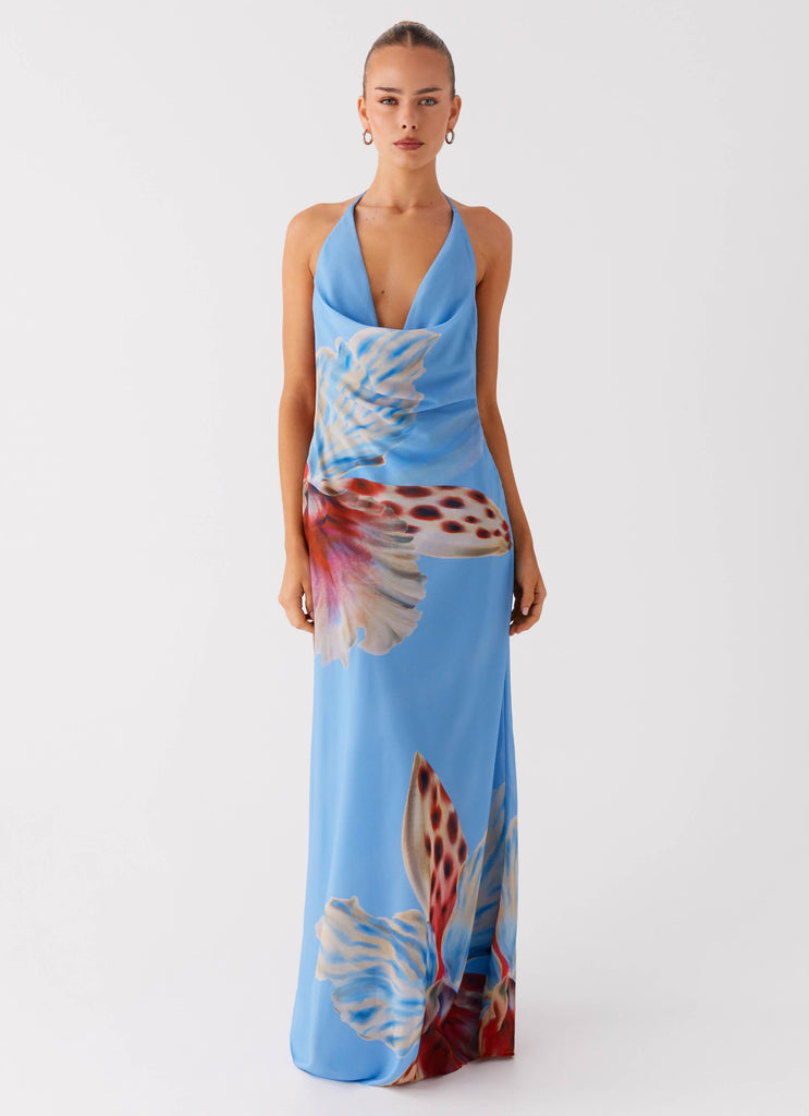 Stars Align Cowl Maxi Dress - Deep Sea Bloom Peppermayo US Stars Align Cowl Maxi Dress - Deep Sea Bloom Peppermayo US