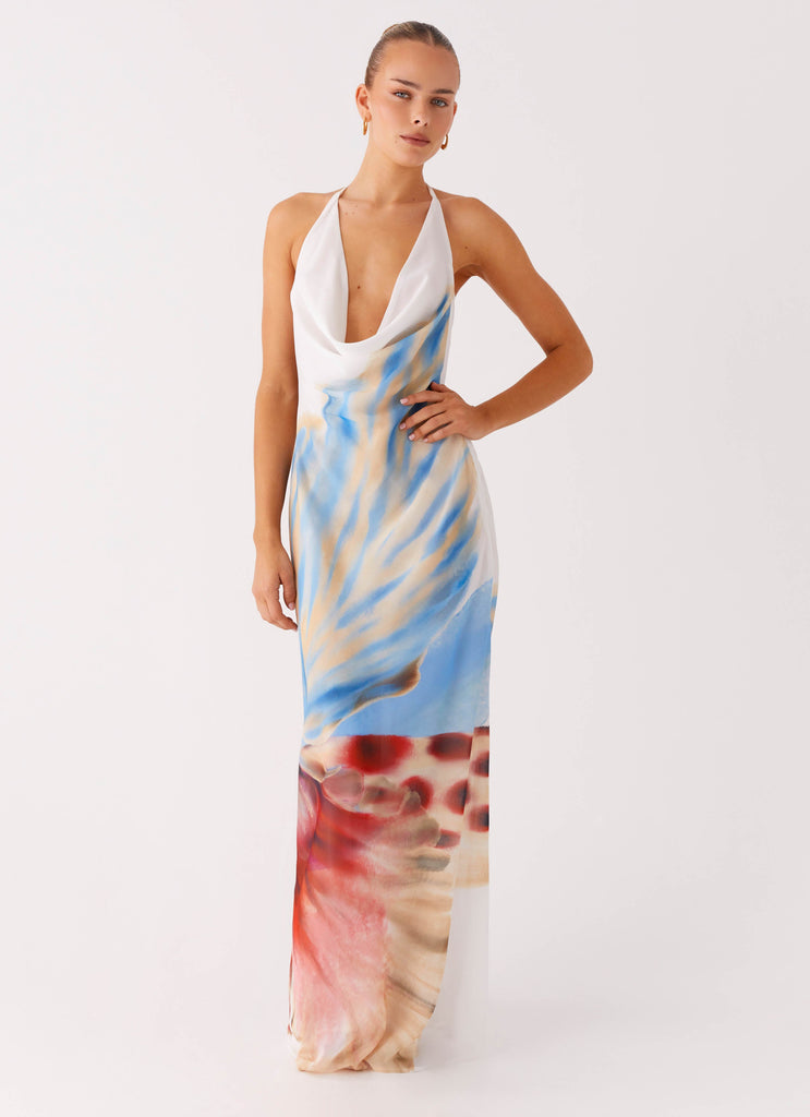 Stars Align Cowl Maxi Dress - White Sea Bloom White Sea Bloom / US 0 Stars Align Cowl Maxi Dress - White Sea Bloom White Sea Bloom / US 0