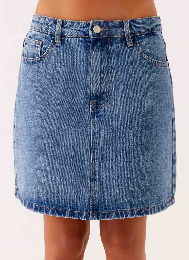 Stella Low Rise Mini Skirt - Blue