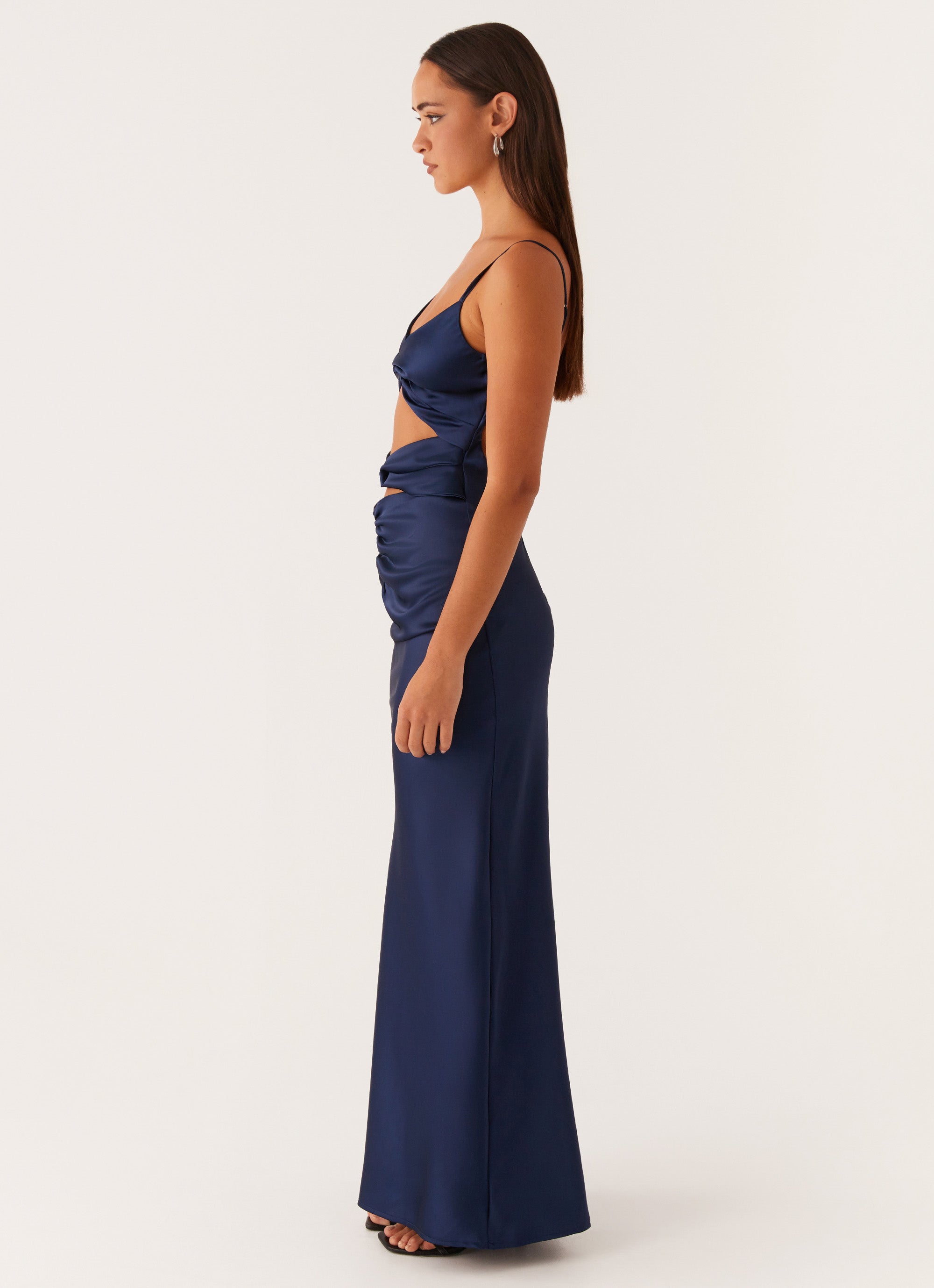 Stormie Satin Maxi Dress - Navy Peppermayo US Stormie Satin Maxi Dress - Navy Peppermayo US