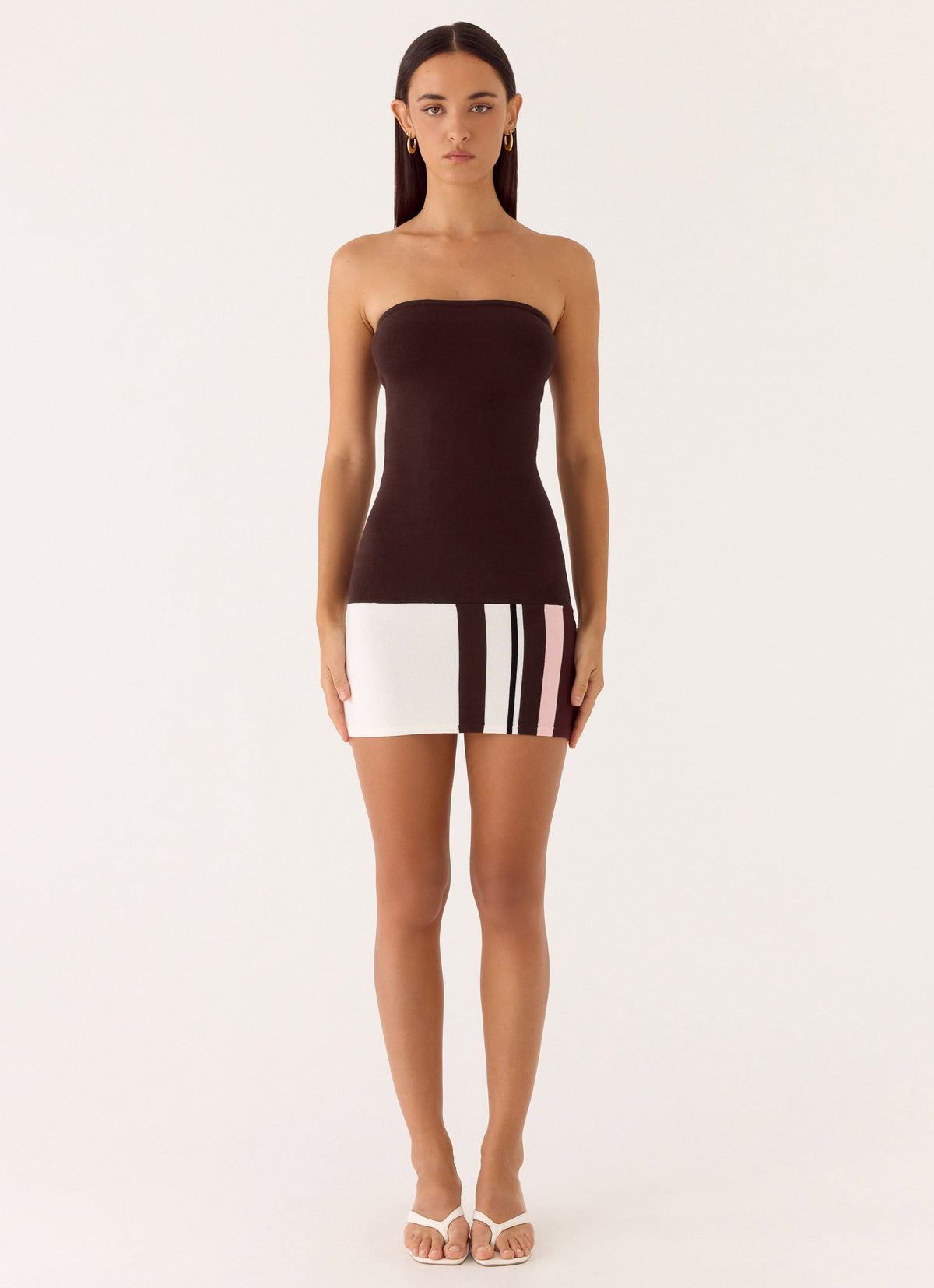 Straight Lines Knit Mini Dress