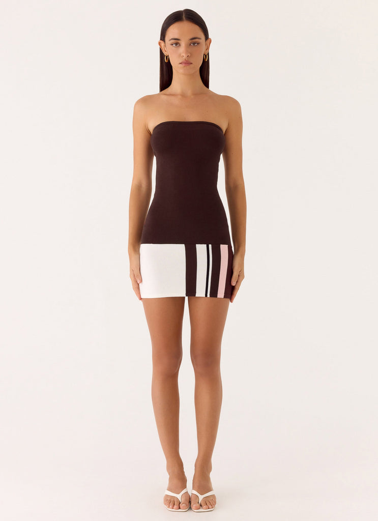 Straight Lines Knit Mini Dress
