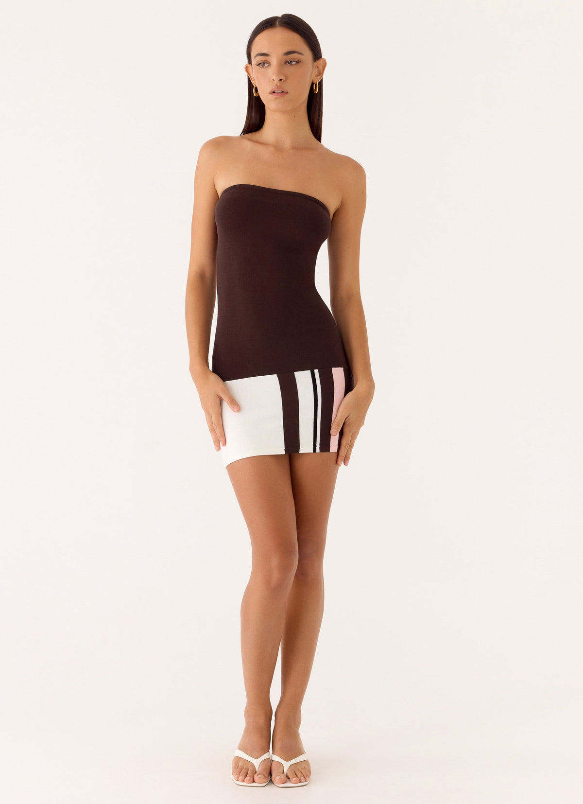 Straight Lines Knit Mini Dress